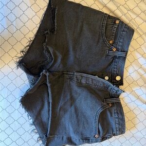 Levi's Black Distressed Jean Shorts